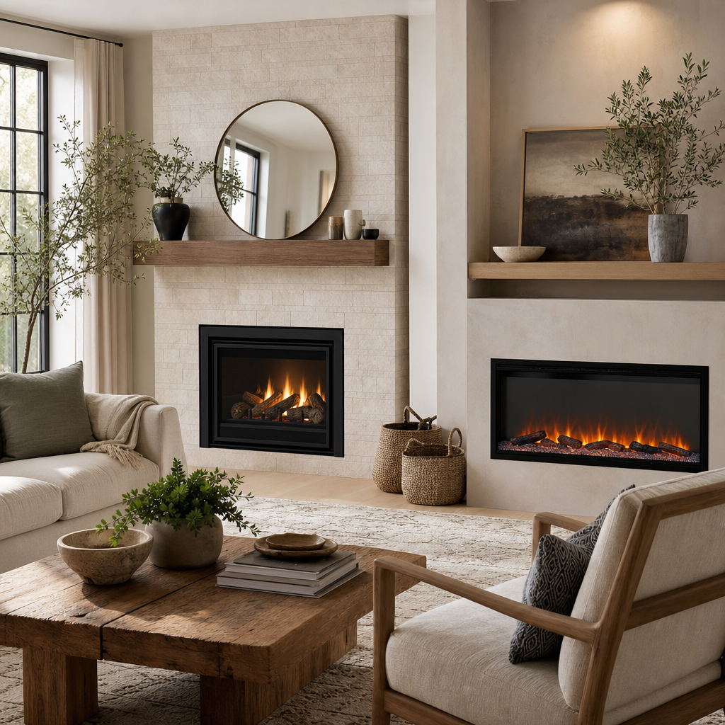 Gas Vs Electric Fireplace — styled example