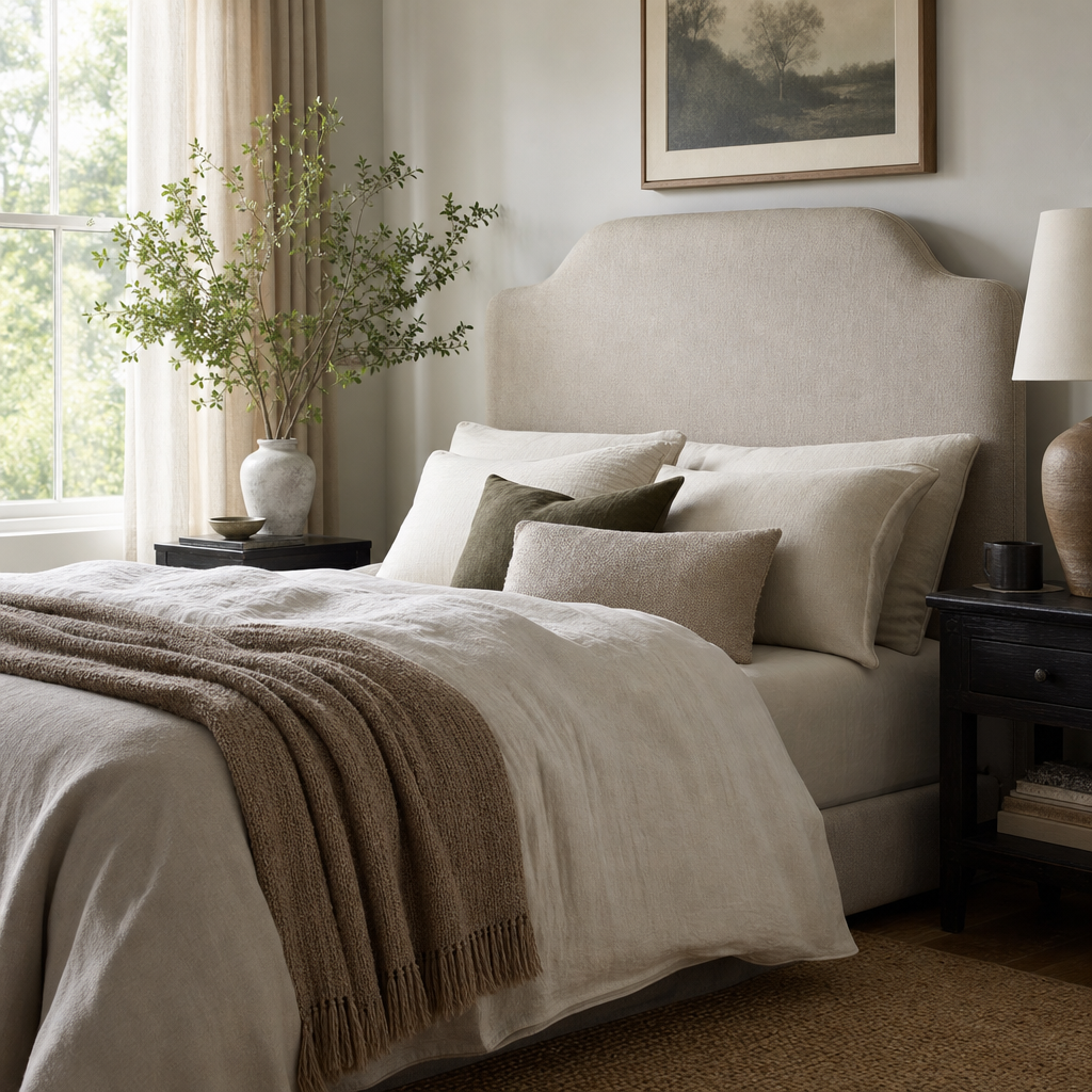The Best Queen Upholstered Headboards (2026) 1 Best Upholstered Headboard Queen — styled example
