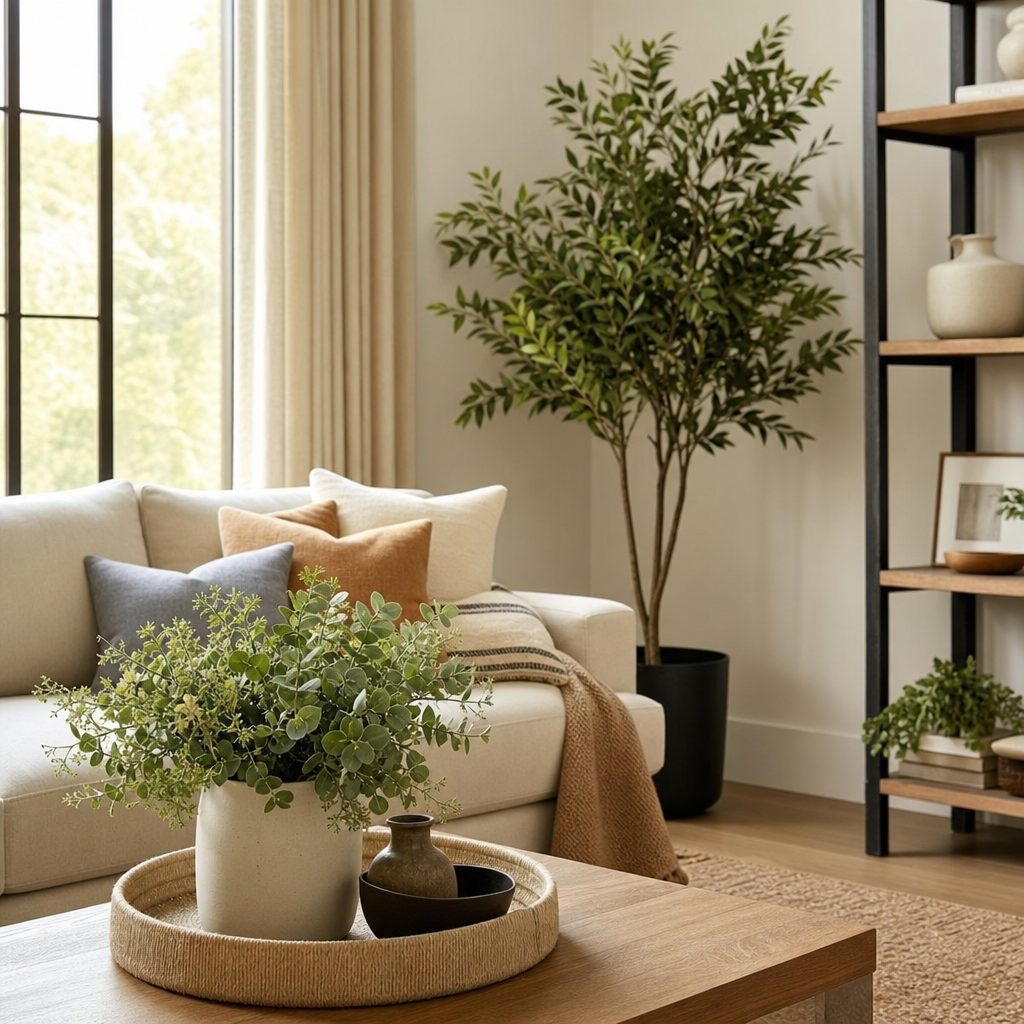 Best Faux Plants For Living Room — styled example