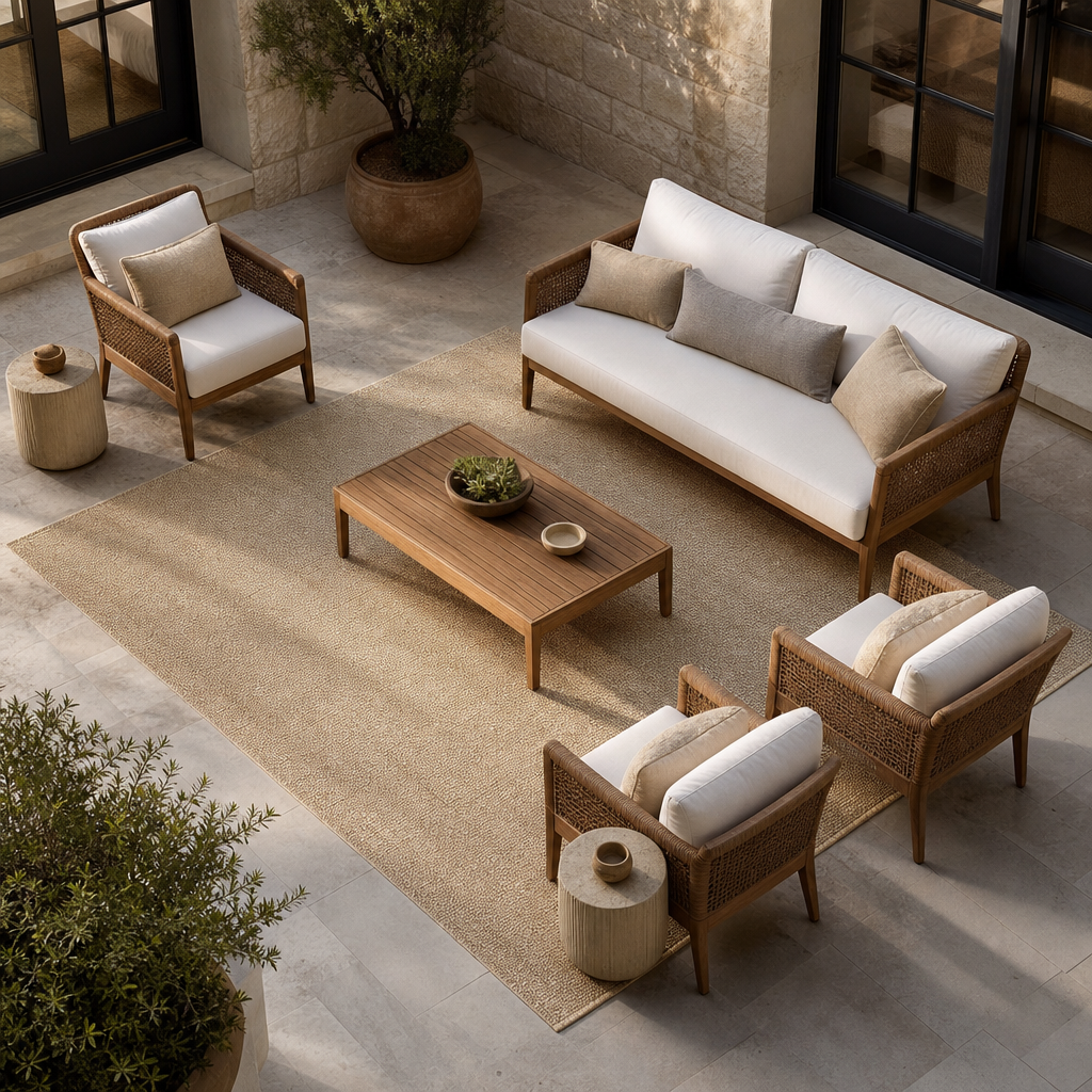 What Size Outdoor Rug for a Patio? A Sizing Guide (2026) 1 What Size Outdoor Rug For Patio sizing example